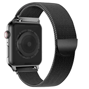Black Stainless Steel Milanese With Magnetic Closure Watch Band 38mm 42mm 40mm 44mm Replacement For iWatch Series 4/3/2/1