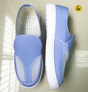 Blue color canvas upper SPU outsole high quality antistatic shoe