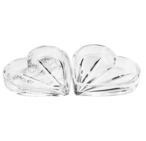 Bohemia Crystal 3&quot;W Crystal Trinket Box, Jewelry Box, Heart-Shaped Wedding Gift Casket