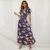 Import Bohemian printing dress for European and American women with a long v-neck tie from China