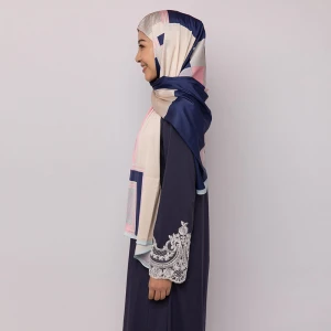 brand scarf matte satin silk hijab digital print shawls custom design tudung