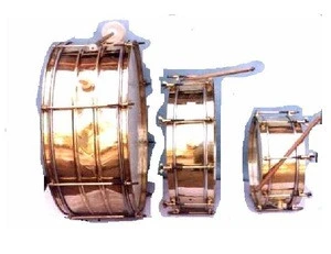 Brass drum in mirror polish and three sizes