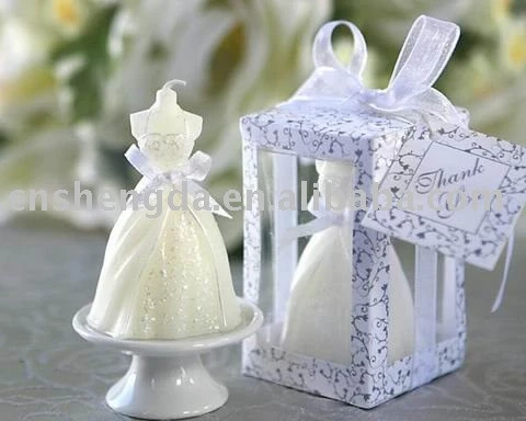 Bridal veil wedding candle