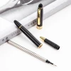 Business Gift High end Classic Black Metal Roller Ball Pen with Silm Gel Rolling Ball Refill Waterproof ink Fine Tip
