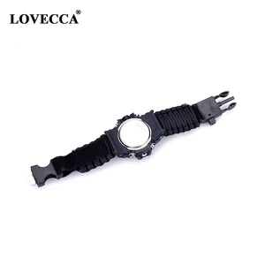 Camping 30 meters waterproof watch face ,antifreeze, Double movements in time survival paracord watch bracelet