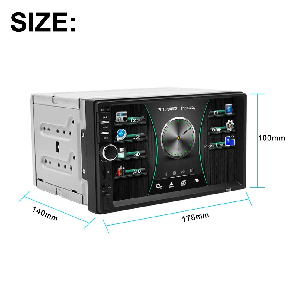 Carsanbo TY7018B Universal touch screen 2DIN car radio mp5 player with 6800 solution