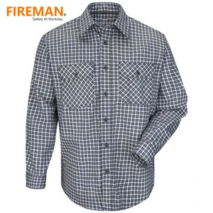 CAT2 NFPA 2112 FR comfort touch  plaid uniform shirt FRC clothing
