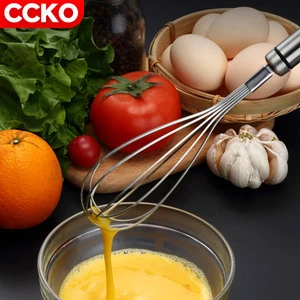 CCKO stainless steel manual egg whisk metal balloon shape baking cooking wire whisk egg hand wisk for kitchen