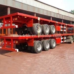 cheap 3 axle 40ft flatbed semi trailer container trailer for sale