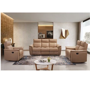 cheap Antique 3+2+1 recliner 3 piece seat modern living room 100% top grain leather sofa set