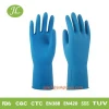 Cheap blue latex rubber lined safety hand working gloves/household cleaning latex gloves CE FDA SGS ISO9001