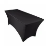 Cheap polyester rectangular black stretch spandex lycra tablecloth banquet table cloth