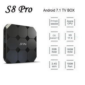 Cheapest X96 2Gb Ram 16Gb Rom Android 7.1  Tv Box    New Product S8 PRO Hdd Media Player S6