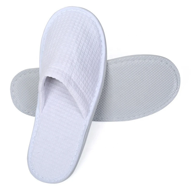 China factory white waffle terry personalized washable luxury custom disposable hotel slipper