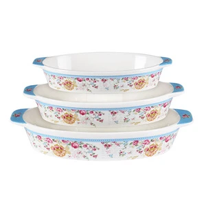 China suppliers fine porcelain baking tray ceramic cookware new bone china bakeware set