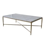 Chinese factory wholesale modern style hotel marble table light luxury gilded marble edge a few coffee tables
