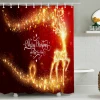 Christmas Printable Shower Curtain Set,Santa Claus Bathroom Curtain Set Shower#