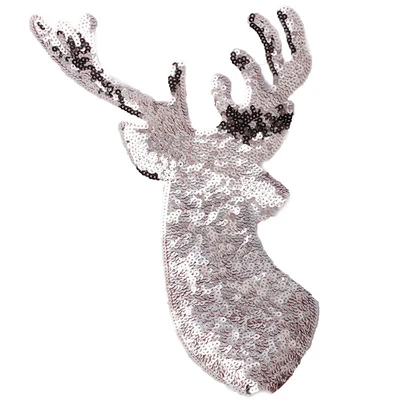 Christmas  Sequin Patch Custom Iron On Animal Patch Deer Big Patch