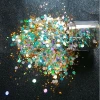 Chunky mixed cosmetic glitter PET material eco friendly poly glitter