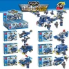 City police 6 in 1 environmental small particle assembly building blocks creative deformation toys compatible legoe gifts