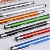 Classic Aluminum Plunger Action Ballpoint Pen Stylus Tip Soft Touch Pen Shinny Barrels 2 in 1 Dual Function Pen