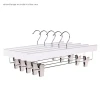 Clothes Store Fashion White Non-Slip Wooden Pants Cheap Hangers with Clips
