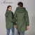 Import clothing factories in china family clothing military style couple trench coat, Unisex long parka with hood for spring autumn from China