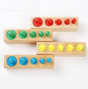 Color beech socket cylindrical Montessori teaching aids baby educational early education toys