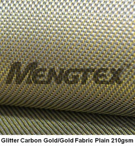 Colored Carbon Fiber Cloth for Sale Gold Plain 220gsm
