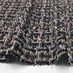 Colorful thick hacci tweed lame metallic acrylic viscose lurex fabric