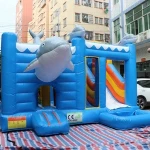 Commercial Grade Dolphin Bounce House Water Slide Combo Jeux Inflatable Bouncer Castle With pool inflatable bouncer