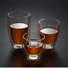 country style drinking glasses blown double wall glass coffee cup 80ml