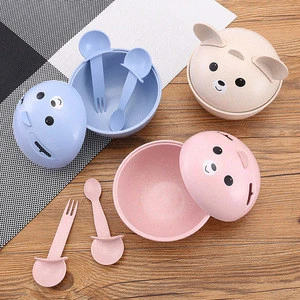 Creative Baby Child Wheat Straw Plastic Rice Soup Noodle Bowl