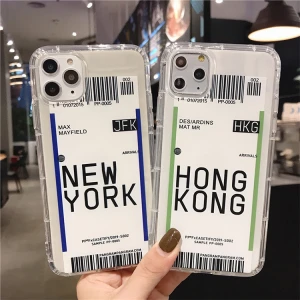 Creative Tickets Boarding Pass Tag Airbag Phone Case For iPhone 11 Pro Max XR XS Mobile Covers