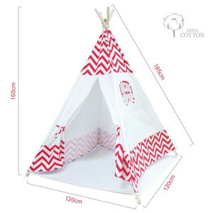 Custom canvas toy tent pink children indian tipi playhouse kids play teepee tent