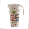 custom design  bpa free bamboo fiber tin pitcher  water beverage  pot and kettle