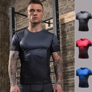 Custom Fit Sublimation printing Active Workout Compression Sport fitness clothing Bodybuilding T Shirt Men Gym Wear