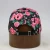 Custom Floral print leather patch 52cm girl kids baseball cap