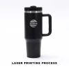 Custom Laser Engraved Christmas 20oz 30oz 40oz Travel Mug Cup White Stainless Steel 40oz Tumbler with Handle 2.0 and Straw Lid