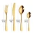 Import Custom Laser Knife Spoon Fork Set Gold Cutlery 24PCS Stainless Steel Flatware sets Gift Cutery Set from China