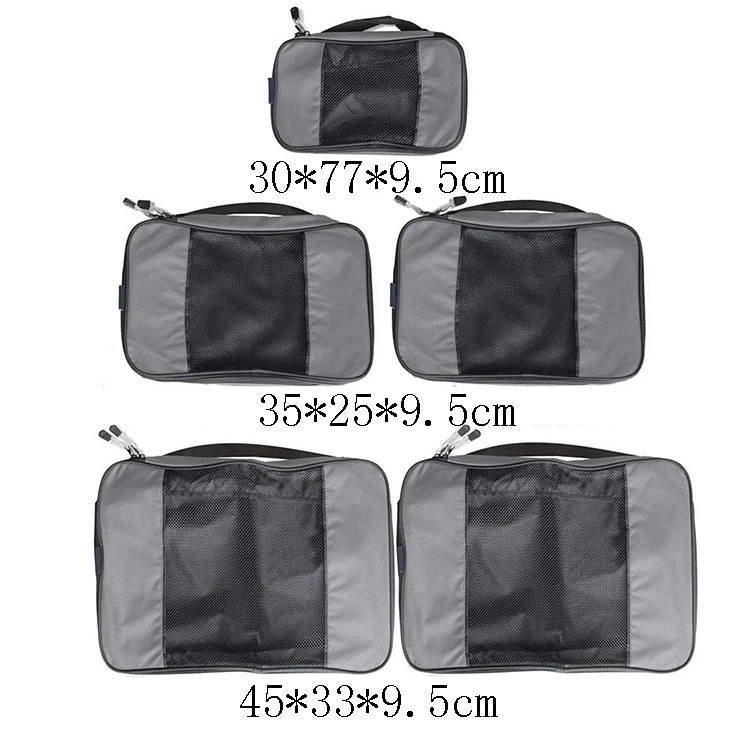 Custom Logo Outdoor 5 Sets Packing Cubes Travel Luggage Packing Organizers Bag