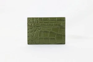custom logo personalize letter low MOQ slim wallet crocodile leather card holder