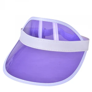 Custom Logo UV Protection Air Top Plastic PVC Visor Cap Hat Beach Sun visor Hat Promotion Tuorist Team Sun Visor Cap