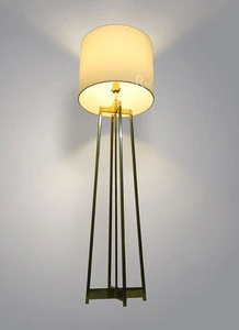 Custom made hotel guestroom living room gold rechargeable base floor lamp