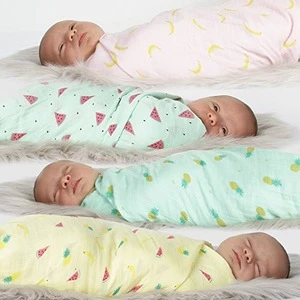 Custom Print Baby 4-Pack Classic Muslin Swaddles for NewBorn With Low Price