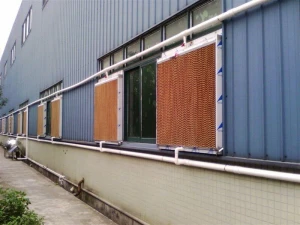 customizable wall mounted polyester evaporative cooler pad and fan cooling system