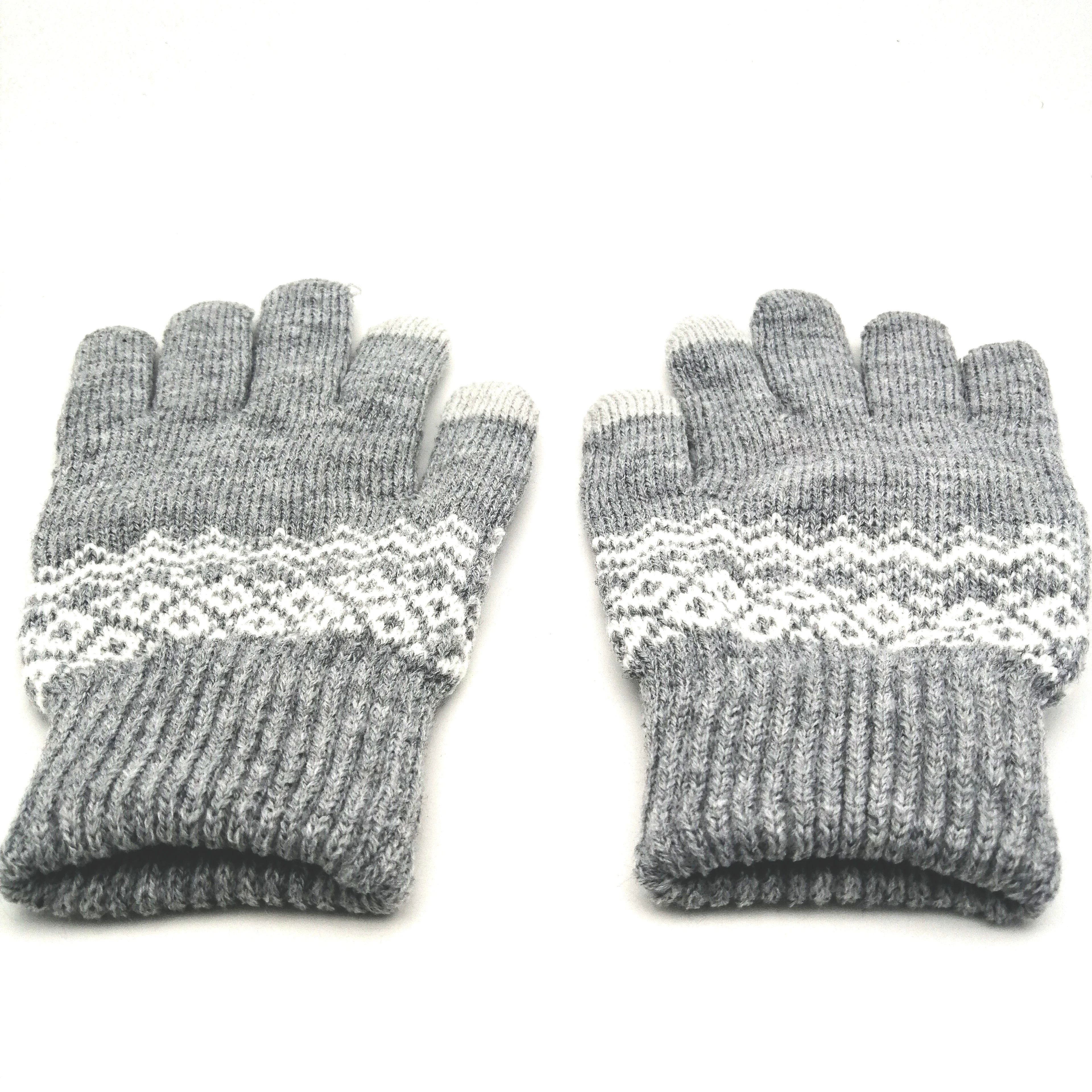 Customize Acrylic Winter Touchscreen Magic Gloves Women Men Warm Stretch Knitted Wool Mittens Touch Screen Gloves