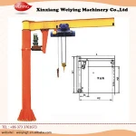 Customized 360 degree swivel jib crane with hoist lift