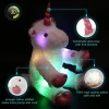 Customized different size soft animal toys stuffed unicorn LED doll plush light up toys