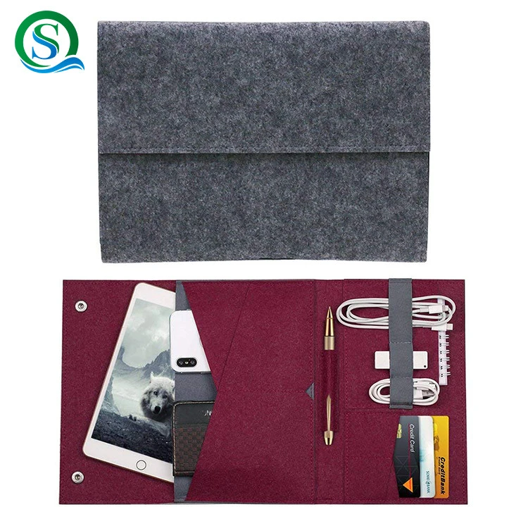 customized felt file folder/ office supply felt document bag for A4 paper or laptop sleeve